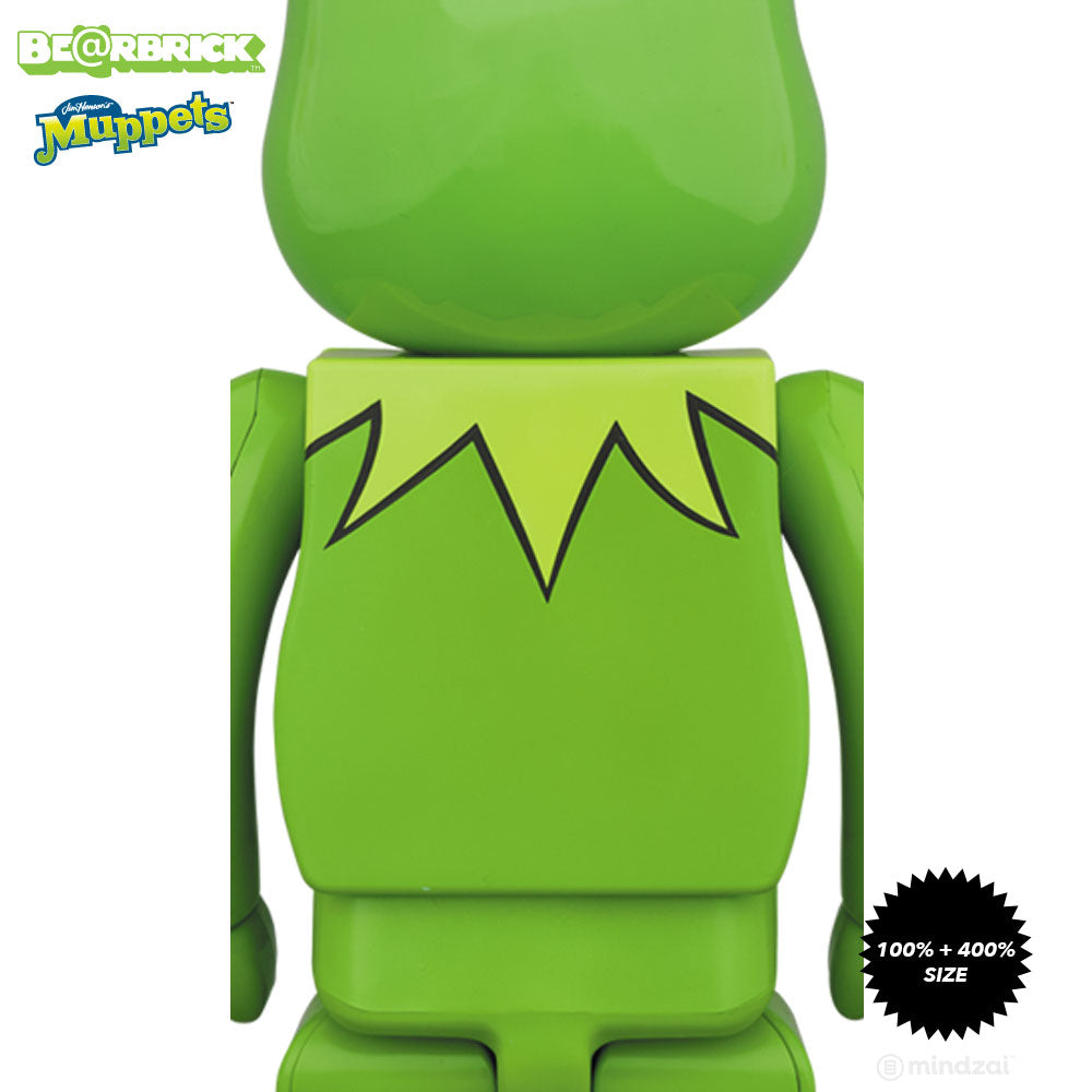 Kermit The Frog Muppets 100% + 400% Bearbrick Set by Medicom Toy