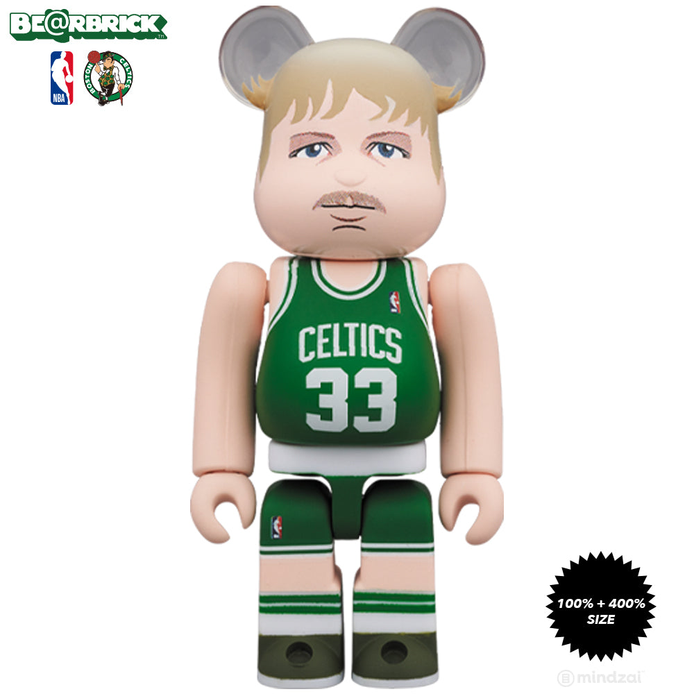 Larry Bird Boston Celtics 100% + 400% Bearbrick Set by Medicom Toy