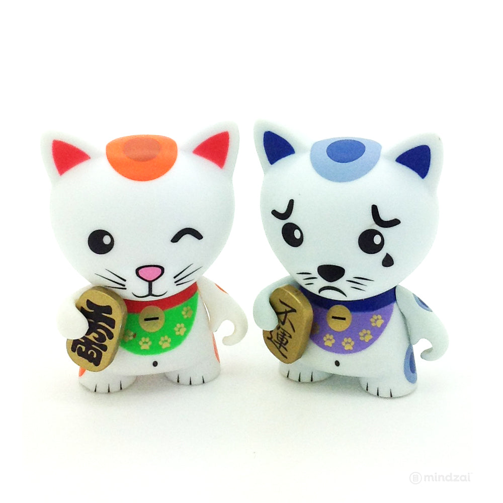 Tricky Cats Mini Series by Kidrobot - Lucky Cat and Unlucky Cat (Set of 2)