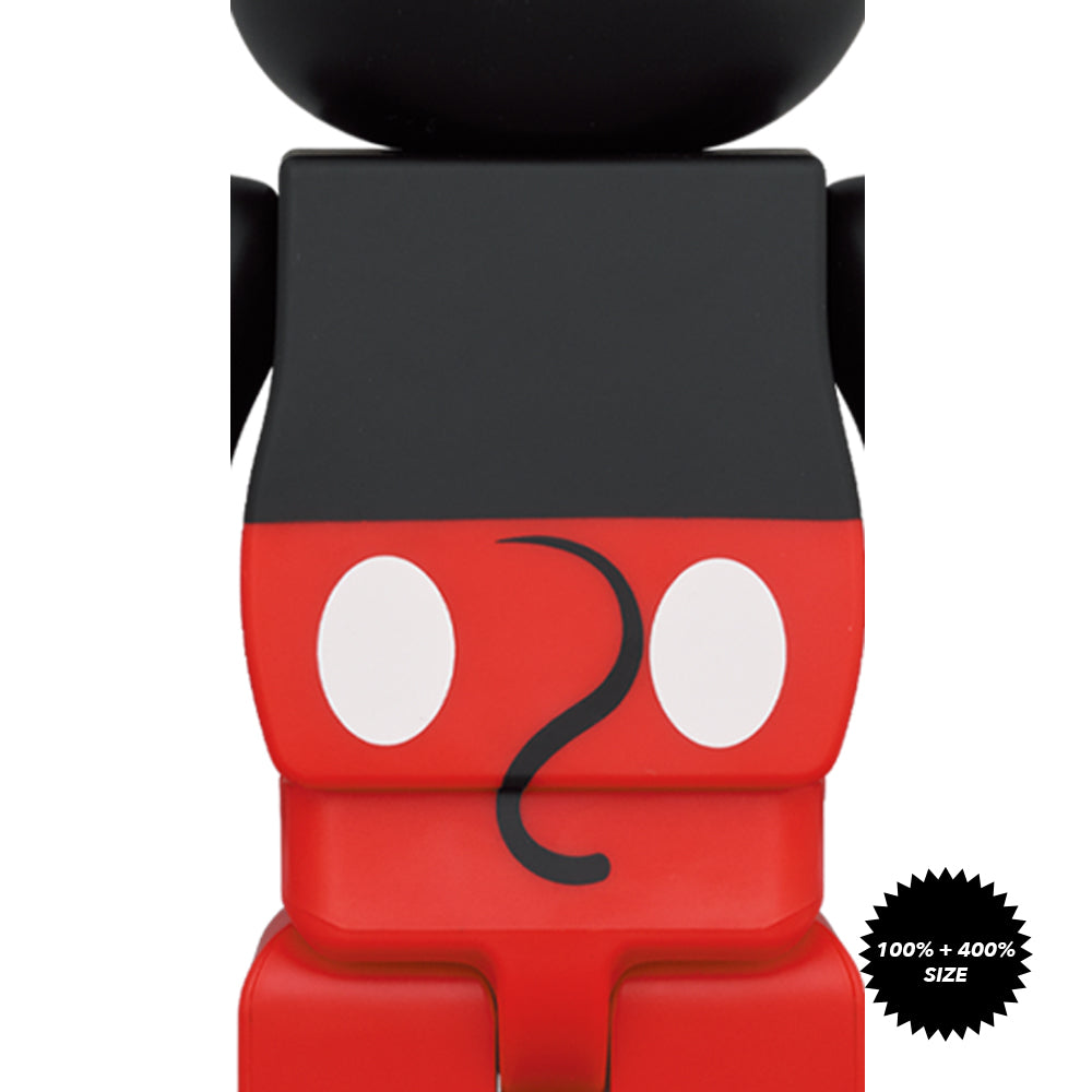 Mickey Mouse (Red and White Ver.) 100% + 400% Bearbrick Set by