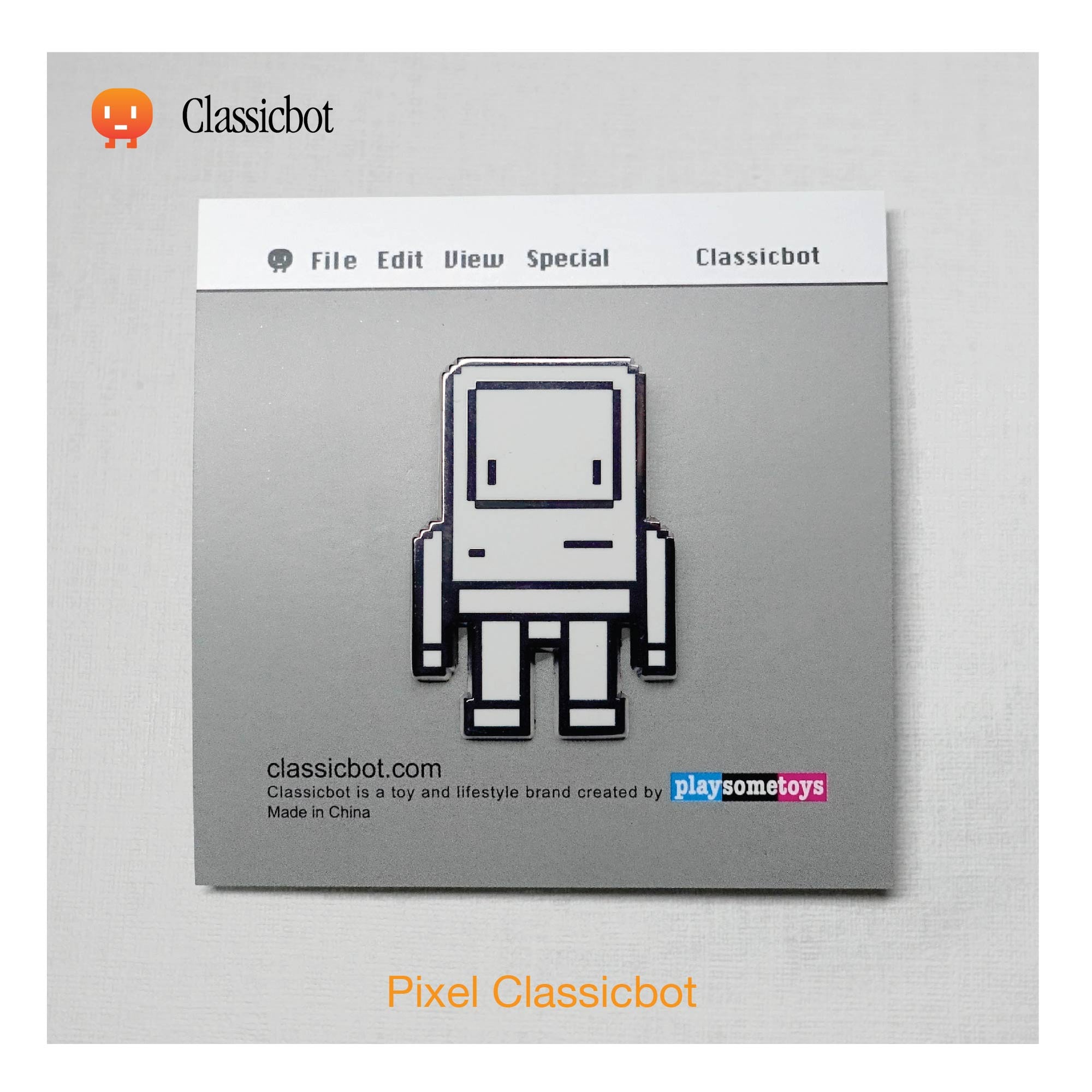 Pixel Classicbot Enamel Pin by Classicbot