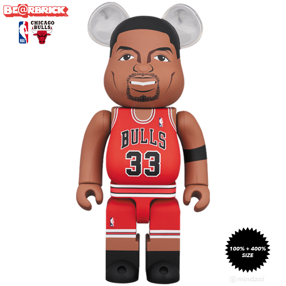 Scottie Pippen Chicago Bulls 100% + 400% Bearbrick Set by Medicom
