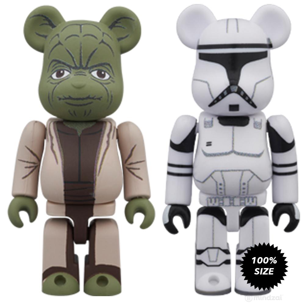 Star Wars Bearbrick: Yoda and Clone Trooper 100% Figure 2-Pack Set by Medicom Toy