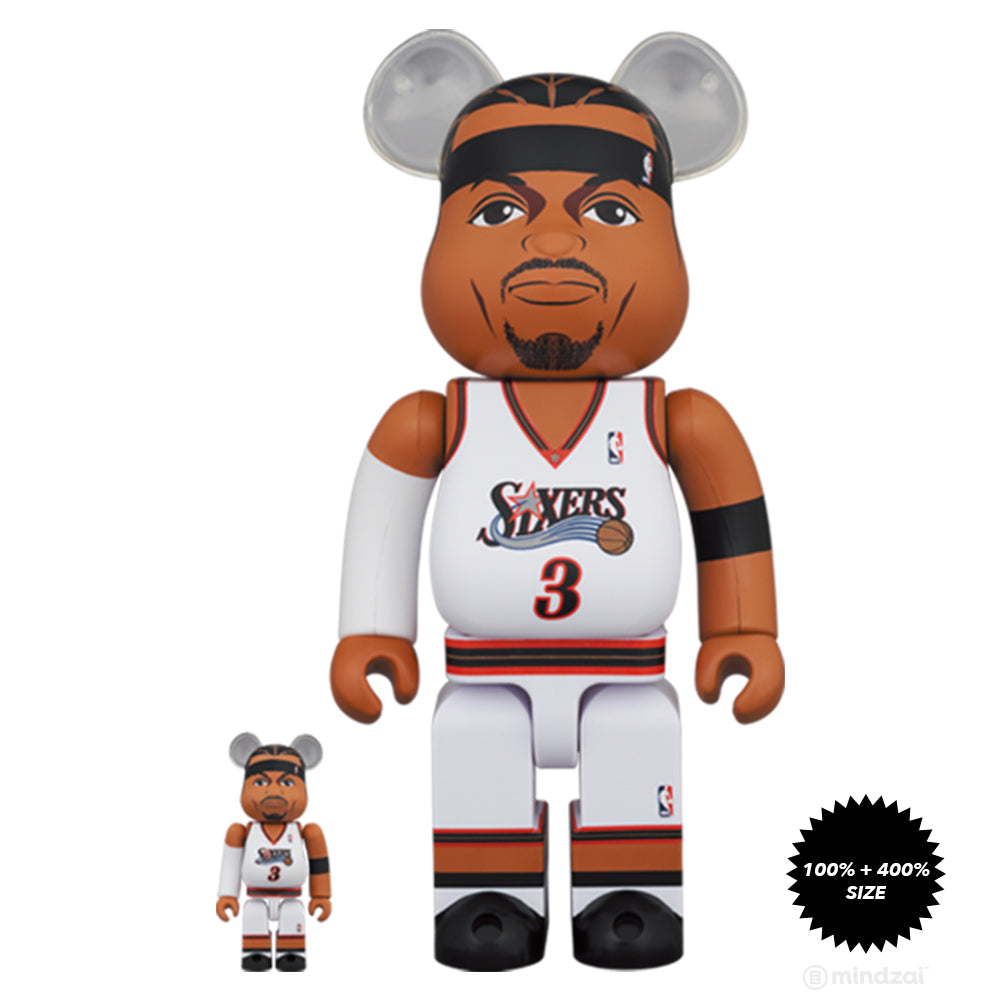 Allen Iverson (Philadelphia 76ers) 100% + 400% Bearbrick Set by Medicom Toy