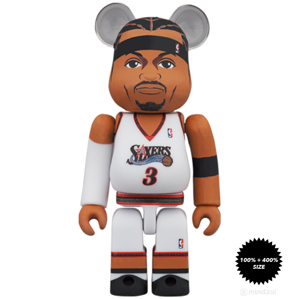 Allen Iverson (Philadelphia 76ers) 100% + 400% Bearbrick Set by Medicom Toy