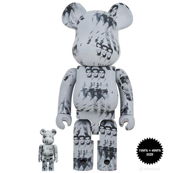 Andy Warhol Elvis Presley 100% + 400% Bearbrick Set by Medicom Toy ...