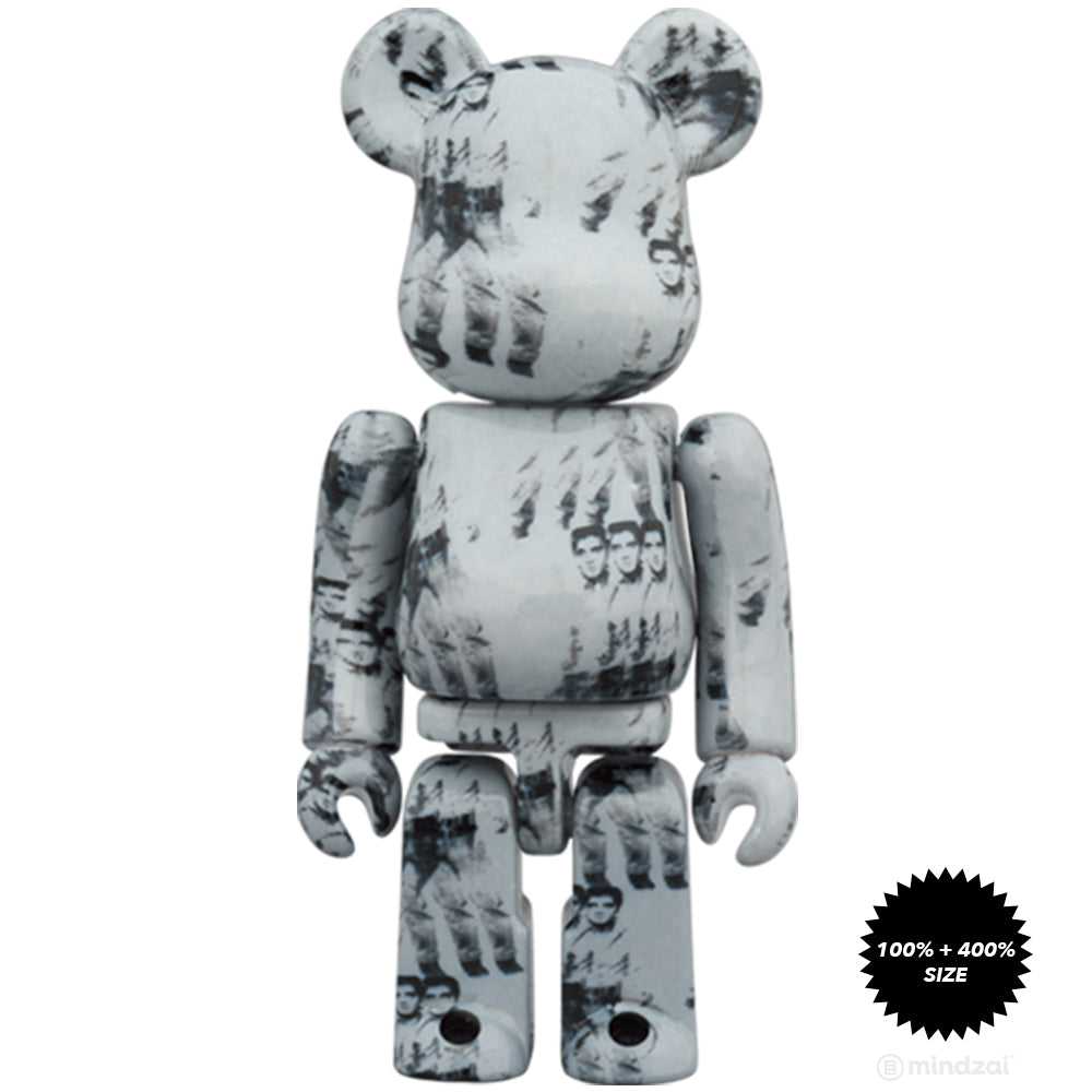 Andy Warhol Elvis Presley 100% + 400% Bearbrick Set By Medicom Toy 