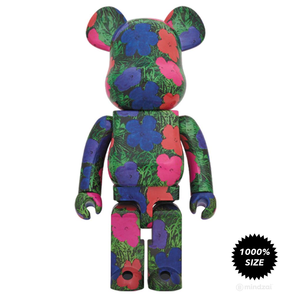 Andy Warhol Flowers 1000% Bearbrick by Medicom Toy x Warhol