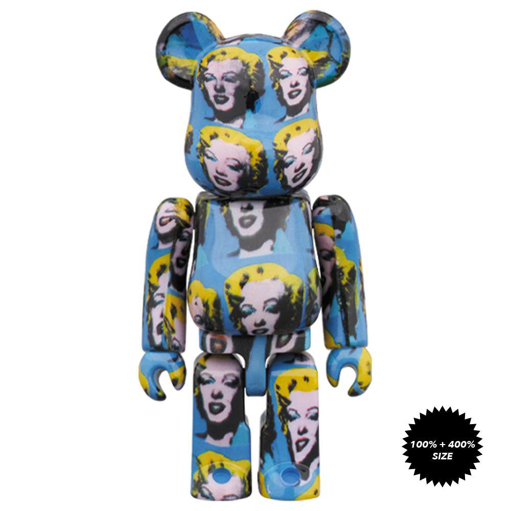 Andy Warhol Marilyn Monroe 100% + 400% Bearbrick Set by Medicom Toy x Warhol