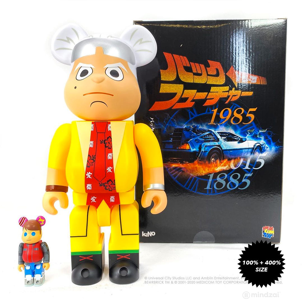 Back to the Future: Emmett "Doc" Brown DCON 2020 100% + 400% Bearbrick Set by Medicom Toy