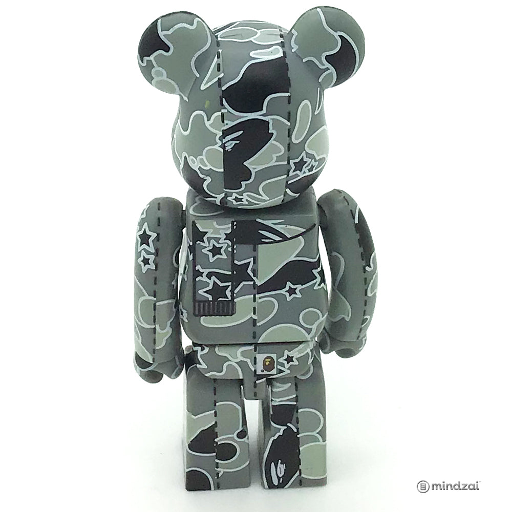 BAPE Play Series 2 Bearbrick - Bape Camo Star Grey 100% Size