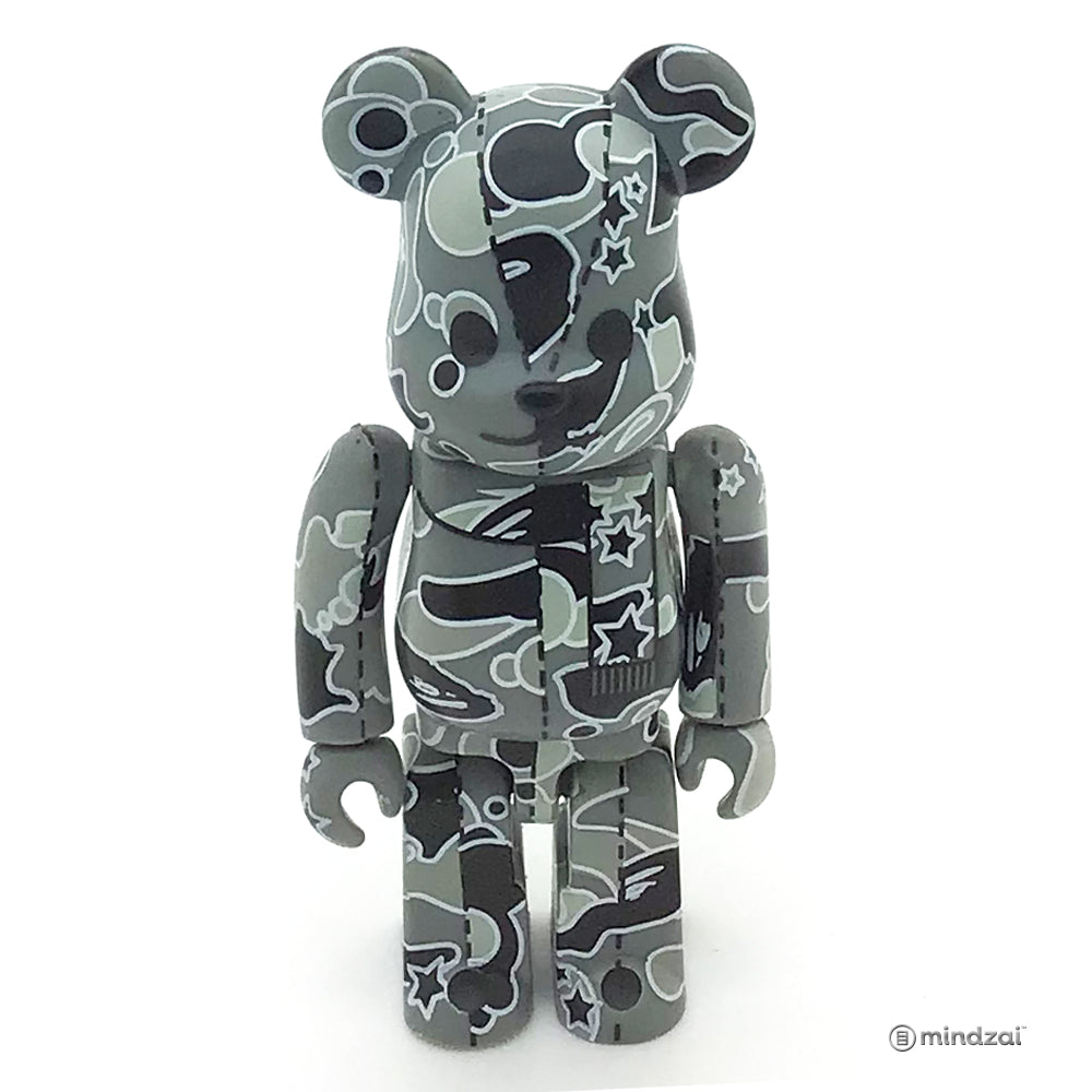 BAPE Play Series 2 Bearbrick - Bape Camo Star Grey 100% Size