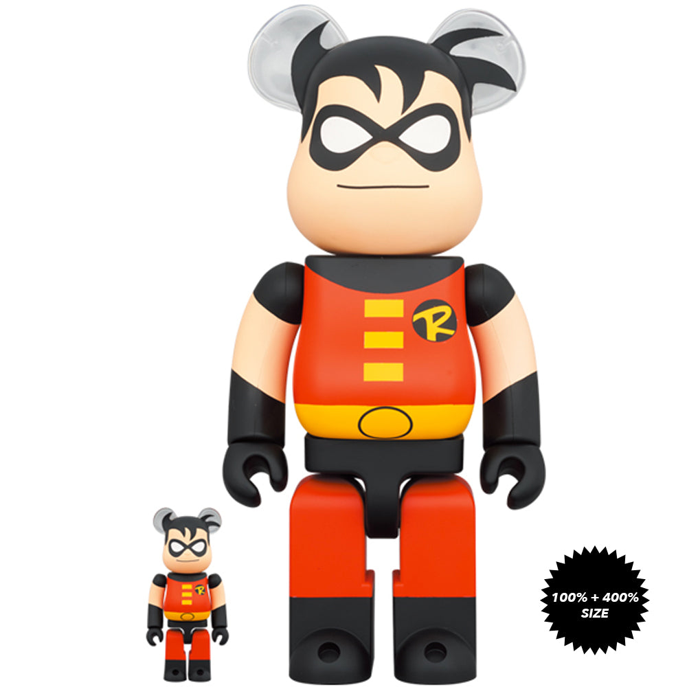 The New Batman Adventures Robin 100% + 400% Bearbrick Set by Medicom Toy