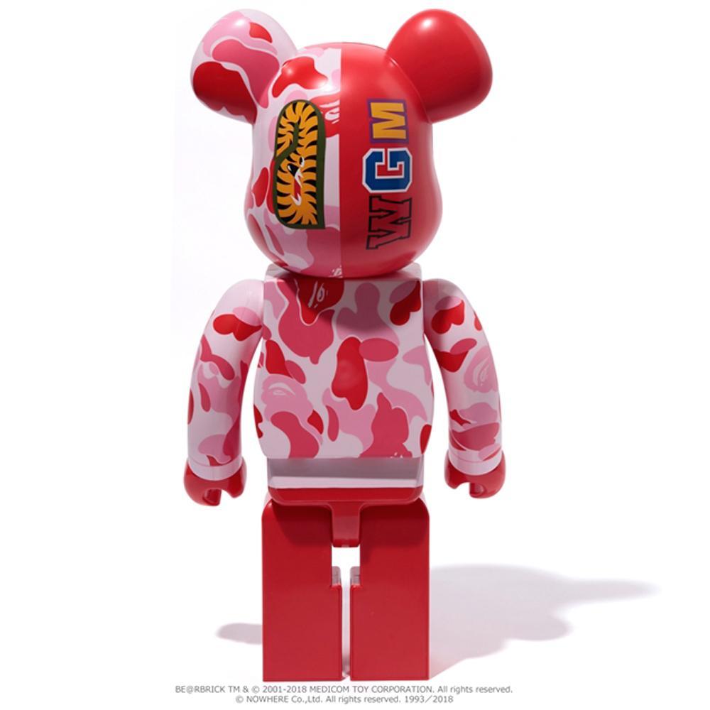 Bape Camo Shark PINK WGM 1000% Bearbrick by Medicom Toy (Pre-owned 