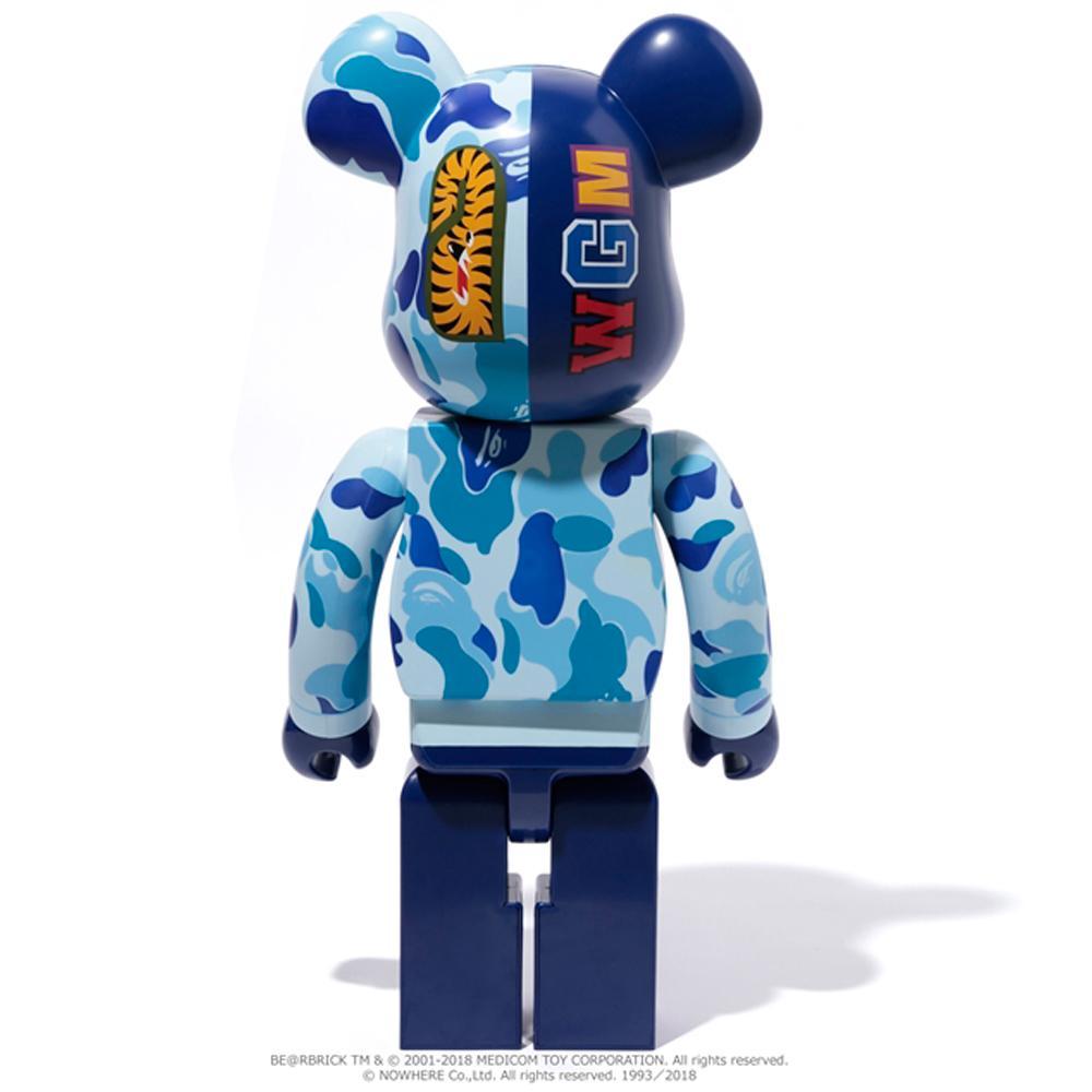 Bape Camo Shark BLUE WGM 1000% Bearbrick by Medicom Toy (Pre-owned)