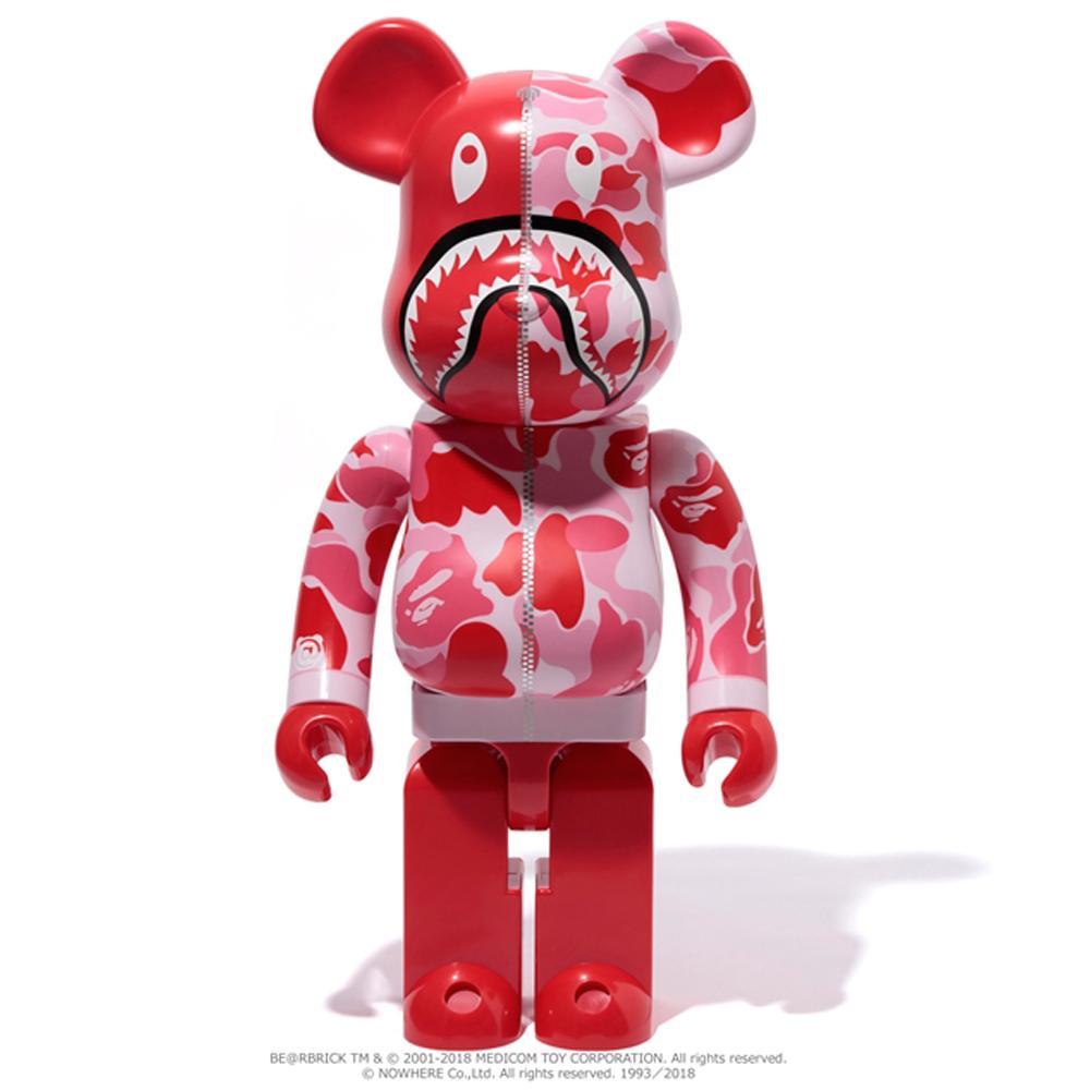 Bape Camo Shark PINK WGM 1000% Bearbrick by Medicom Toy (Pre-owned)