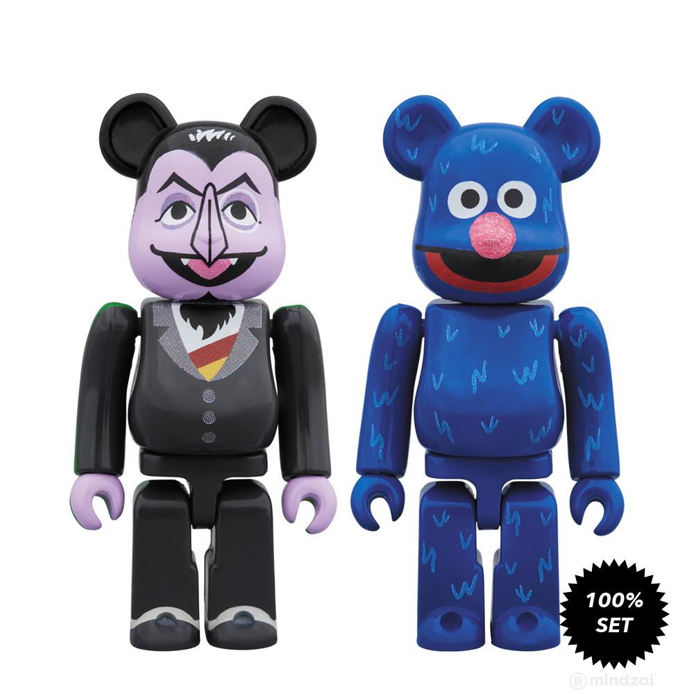 Sesame Street Count Von Count and Grover 100% Bearbrick 2-Pack by Medicom Toy