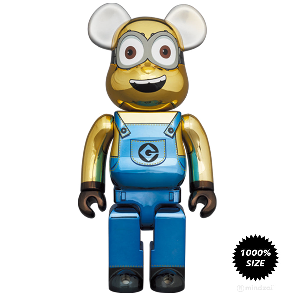 Dave Minion (Chrome Ver.) 1000% Bearbrick by Medicom Toy