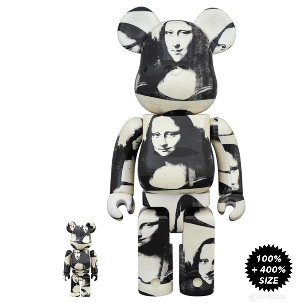 Andy Warhol Double Mona Lisa 100% + 400% Bearbrick Set by Medicom