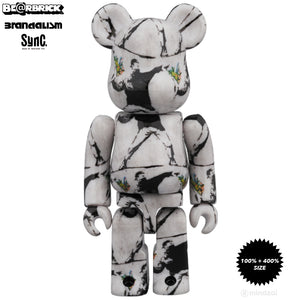 Banksy Flower Bomber 100% + 400% Bearbrick by Medicom Toy x