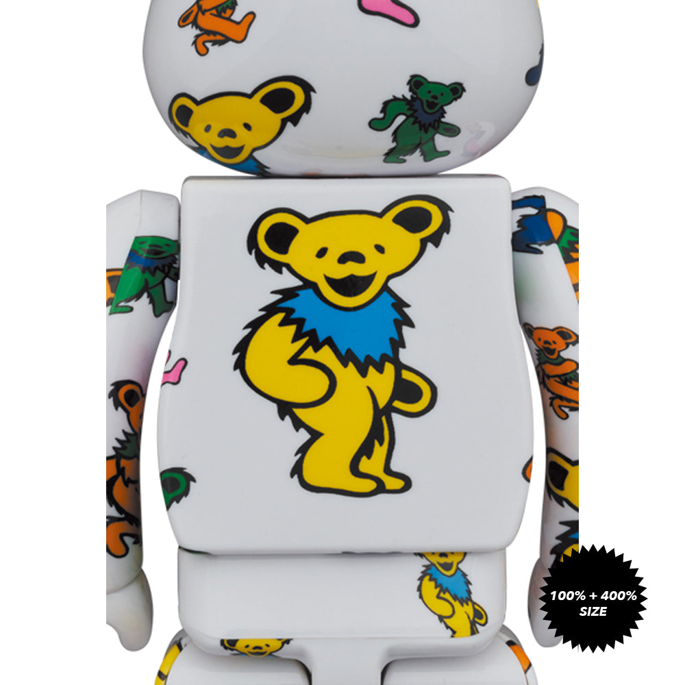 Grateful Dead (Dancing Bear) 100% + 400% Bearbrick Set by Medicom