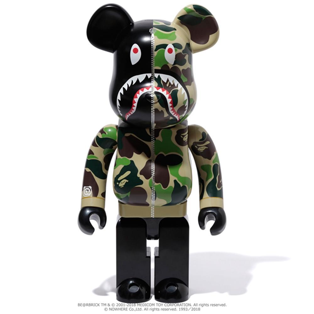 Bape Camo Shark GREEN WGM 1000% Bearbrick by Medicom Toy (Pre-owned)