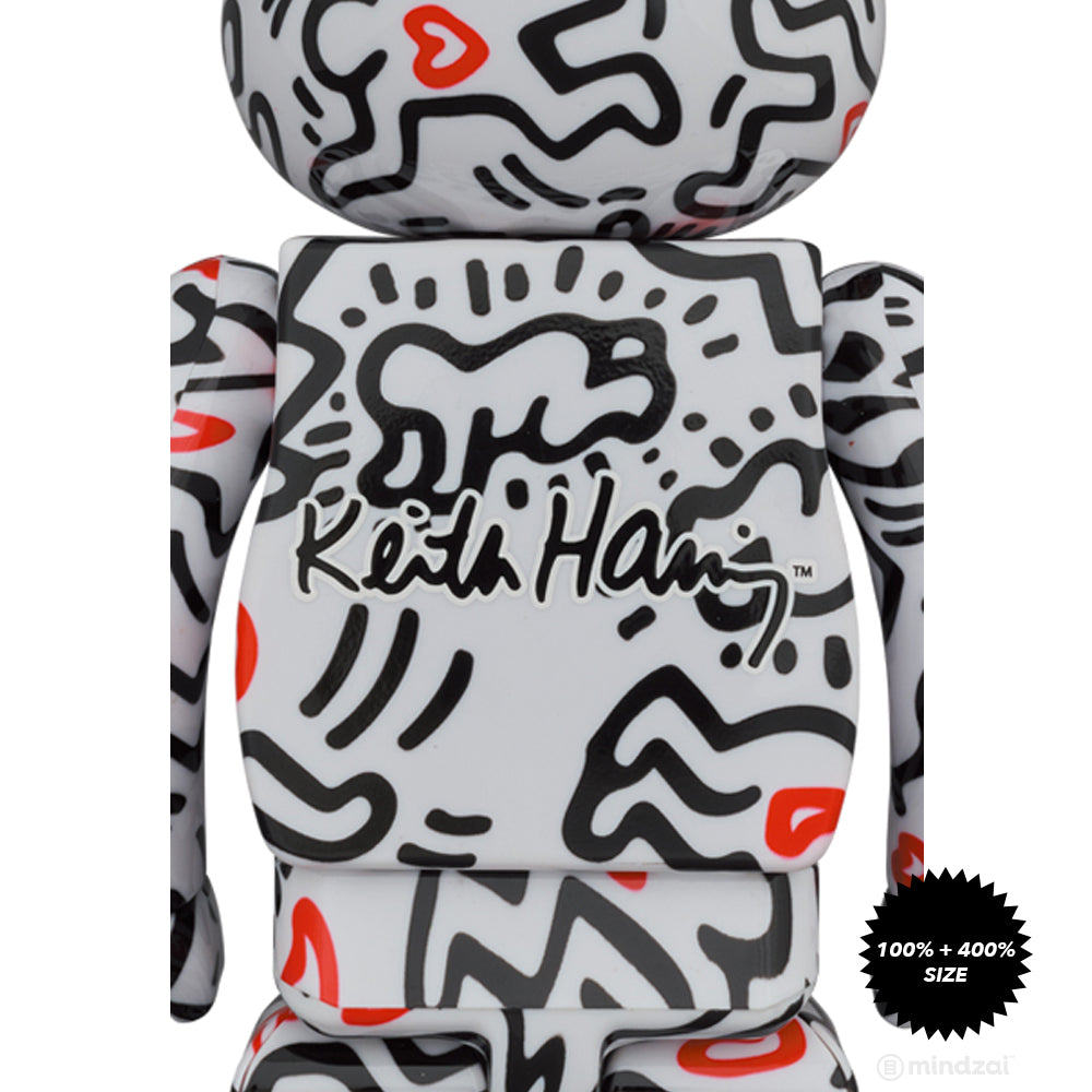 Keith Haring #8 100% + 400% Bearbrick Set by Medicom Toy - Mindzai