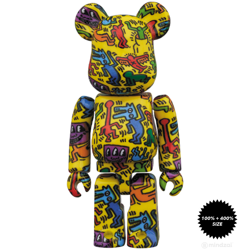 Keith Haring #5 100% + 400% Bearbrick Set by Medicom Toy - Mindzai