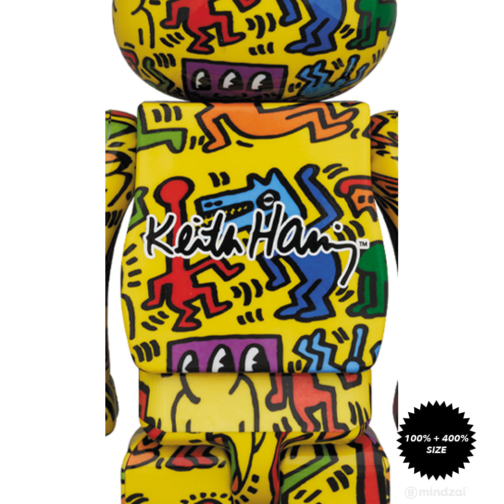 Keith Haring #5 100% + 400% Bearbrick Set by Medicom Toy - Mindzai