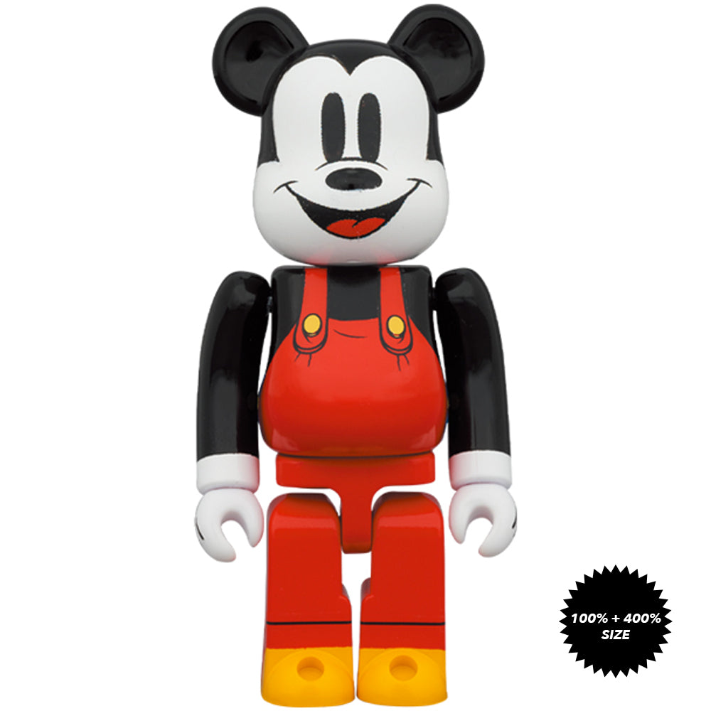 Mickey Boat Builders 100% + 400% Bearbrick Set by Medicom Toy