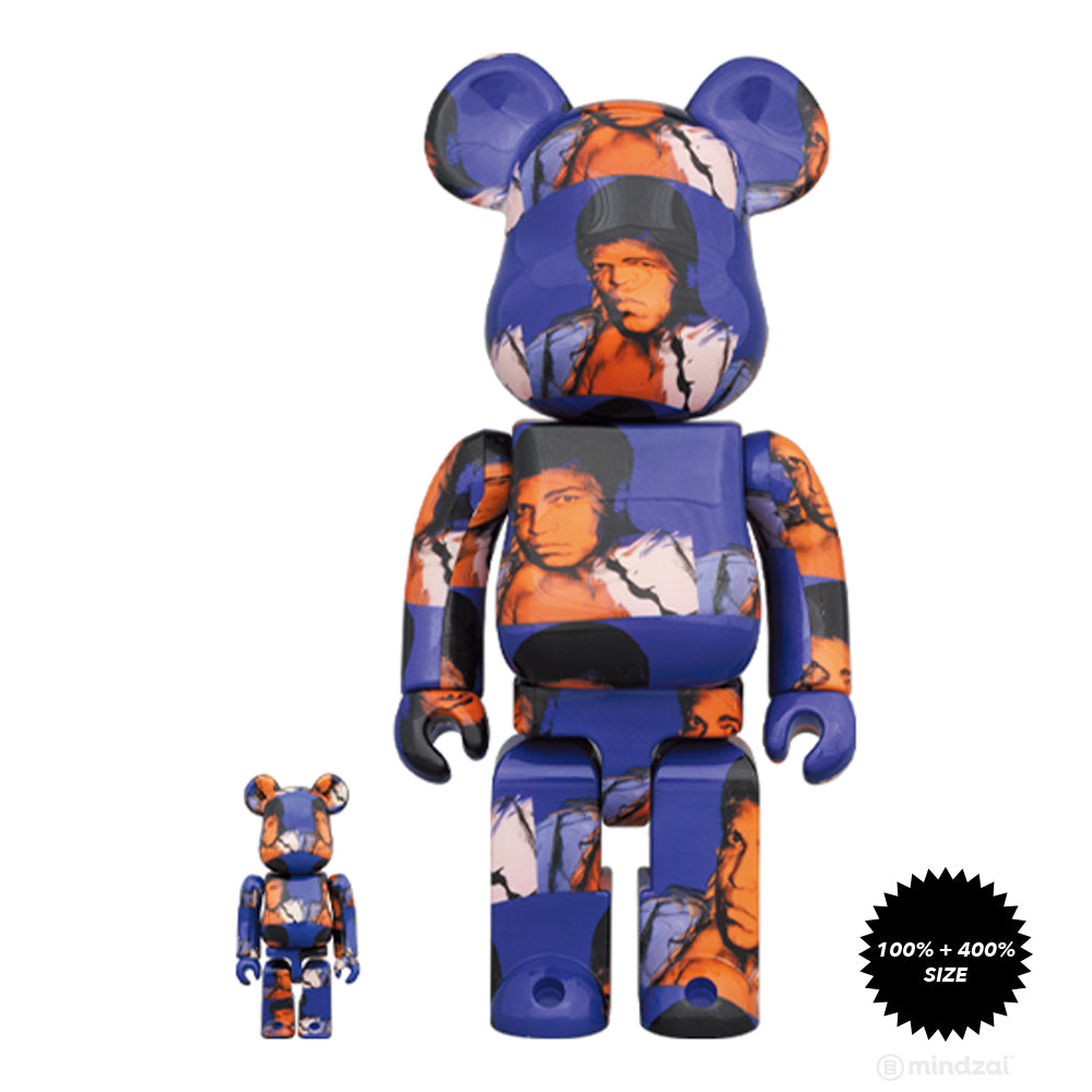 Andy Warhol Muhammad Ali 100% + 400% Bearbrick by Medicom Toy