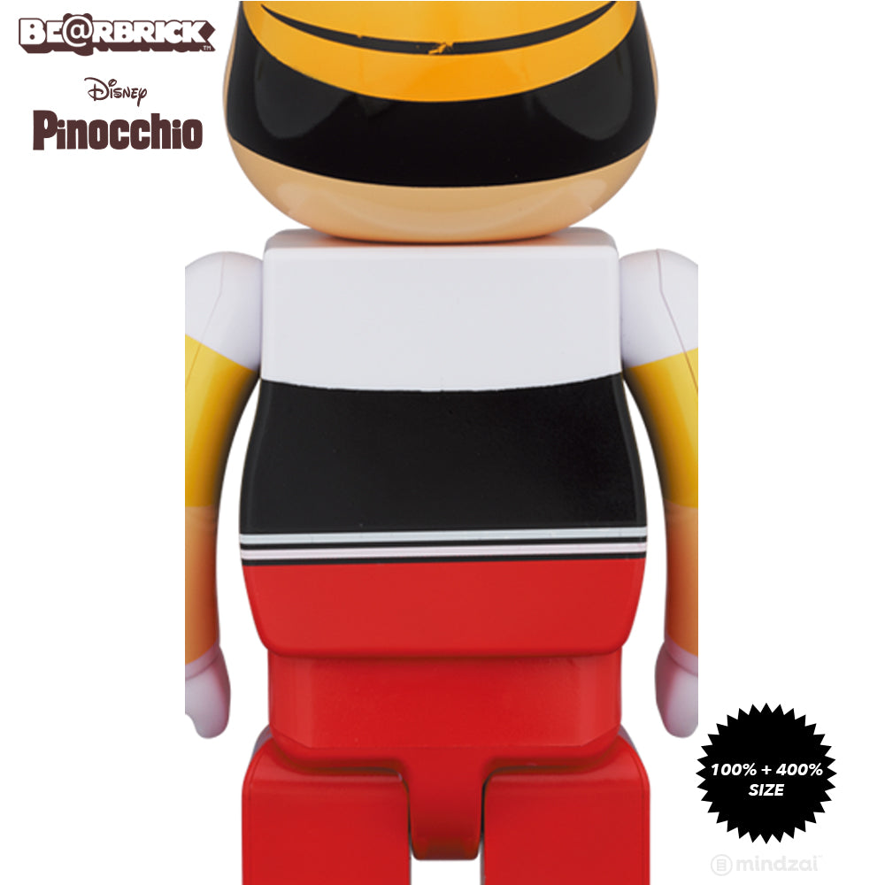 Disney Pinocchio 100% + 400% Bearbrick Set by Medicom Toy