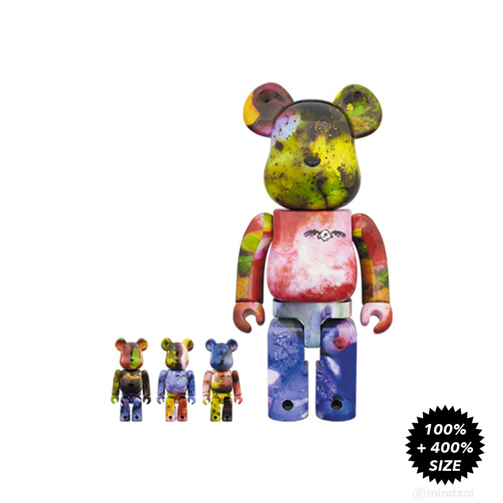 Pushead 3 Different Colours 100% + 400% 4 Piece Bearbrick Set by Medicom Toy