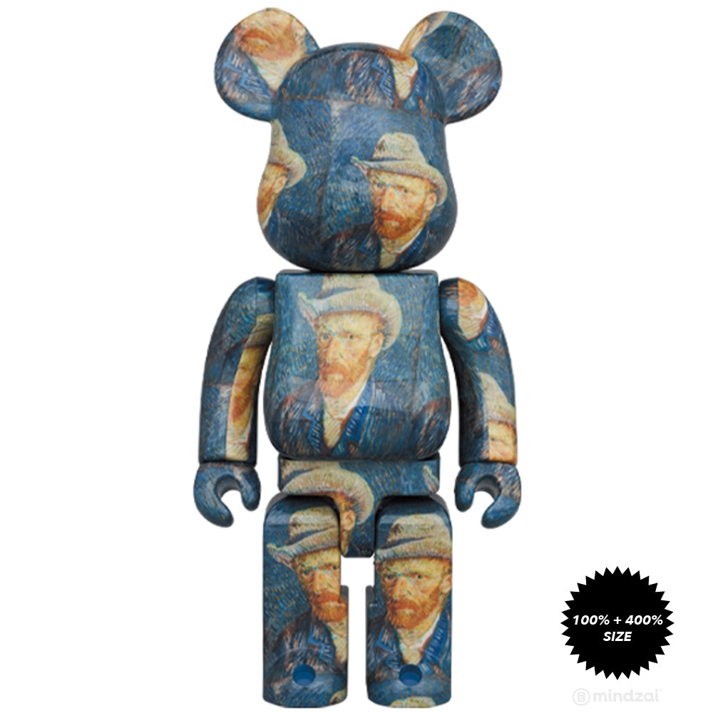 Self Portrait 100% + 400% Bearbrick by Vincent Van Gogh Museum x