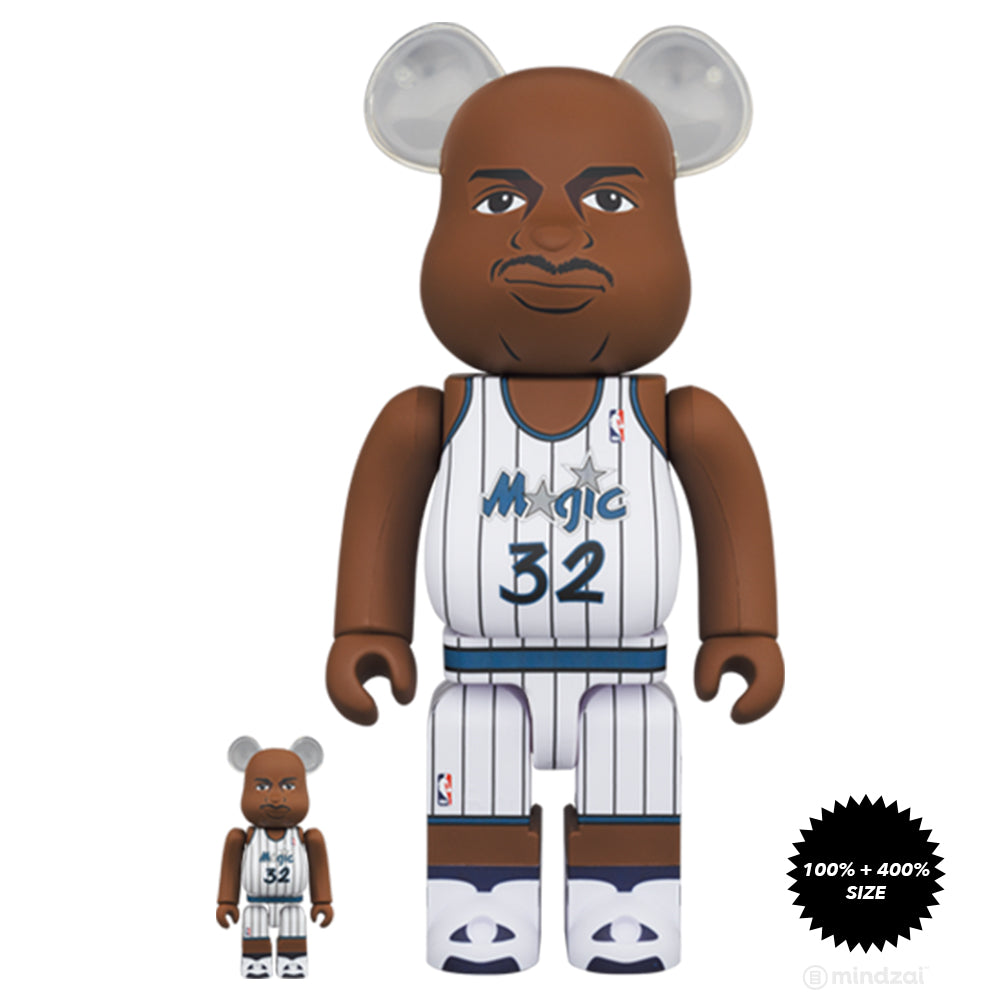 Shaquille O'Neal (Orlando Magic) 100% + 400% Bearbrick Set by Medicom Toy