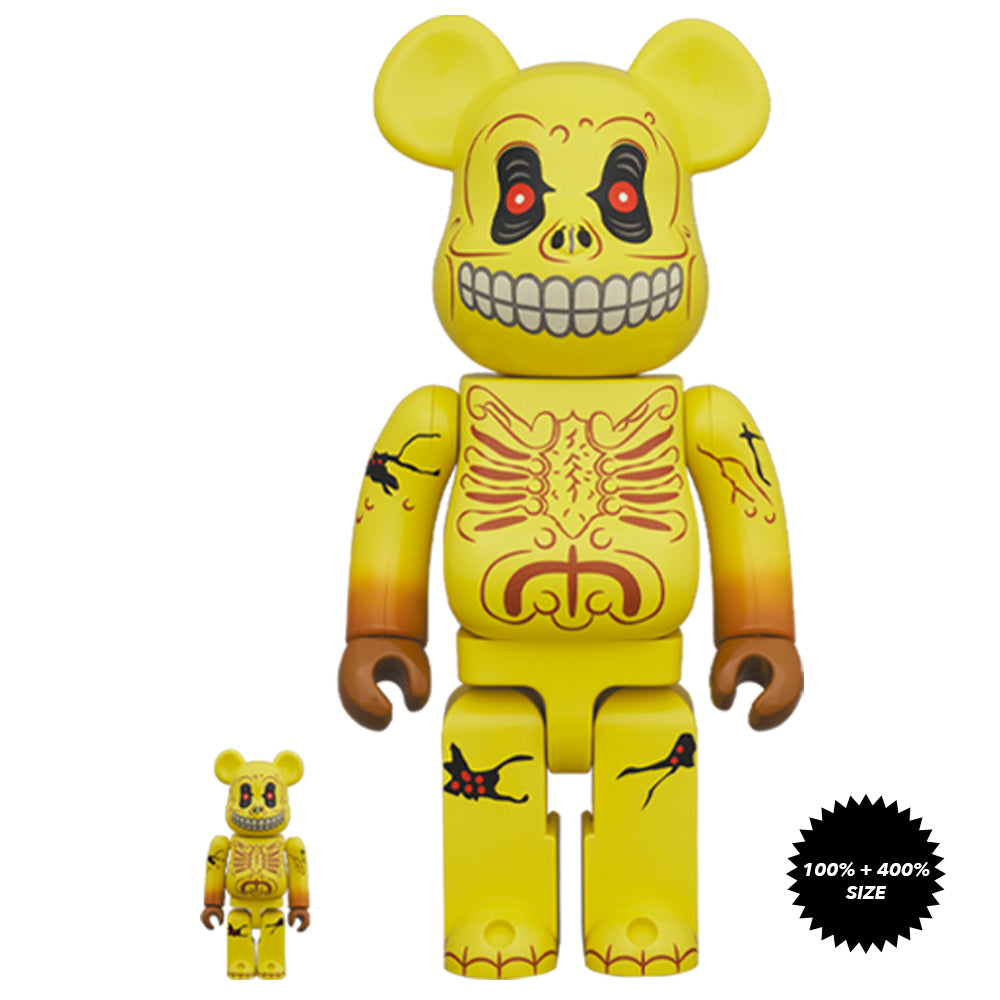 Skull Face Mad Balls 100% + 400% Bearbrick Set by Medicom Toy