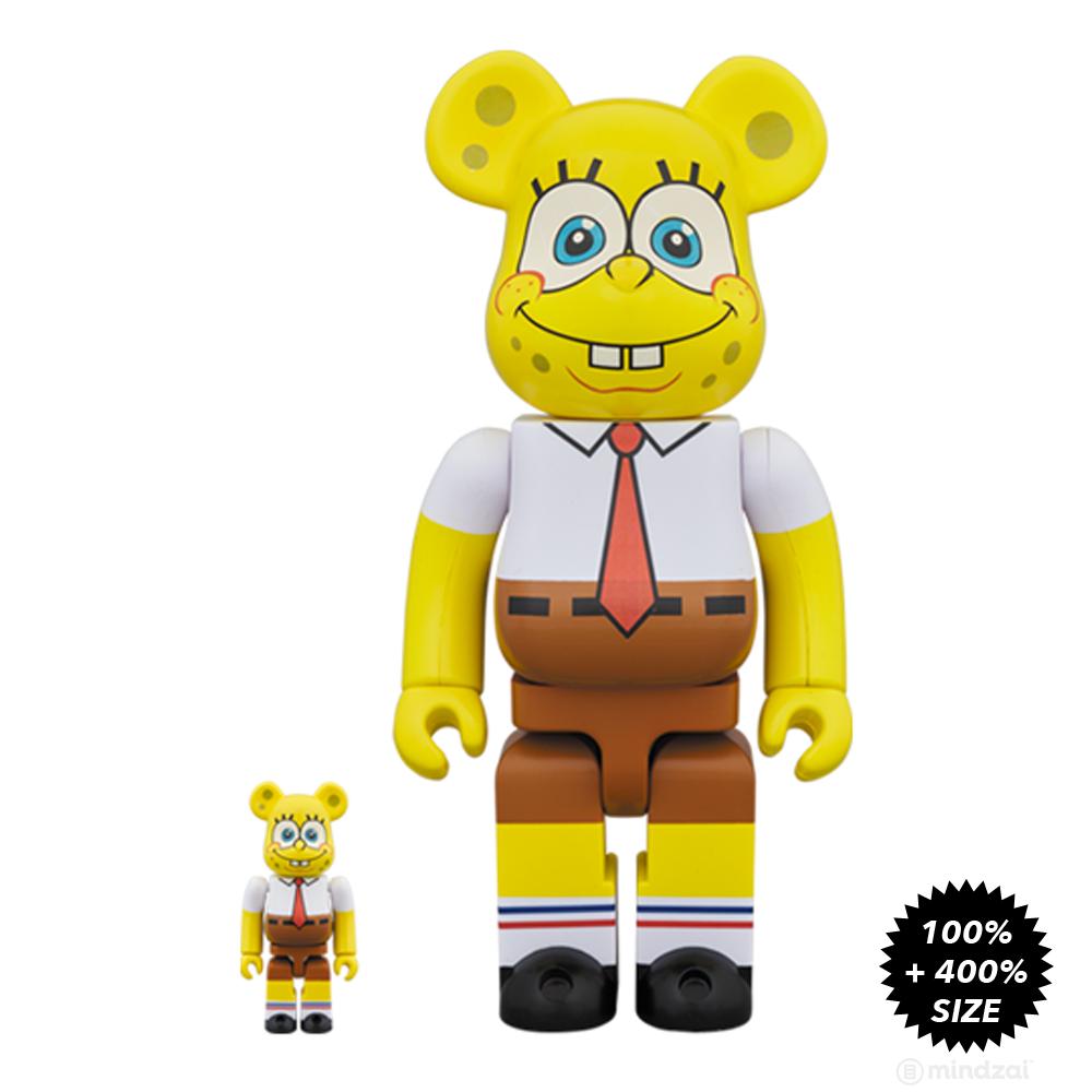 SpongeBob Squarepants 100% + 400% Bearbrick Set by Medicom Toy