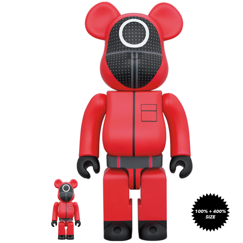 Squid Game Guard ○ 100% + 400% Bearbrick Set by Medicom Toy