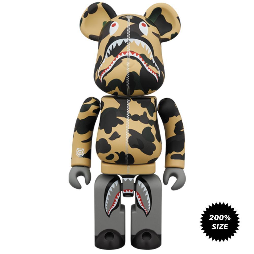 Bape 1st Camo Yellow Pattern Super Metal Alloy 200% Bearbrick by Medicom Toy