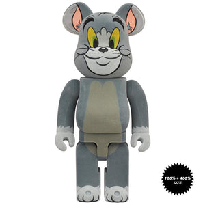 Tom And Jerry: Tom (Flocked Ver.) 100% + 400% Bearbrick Set by