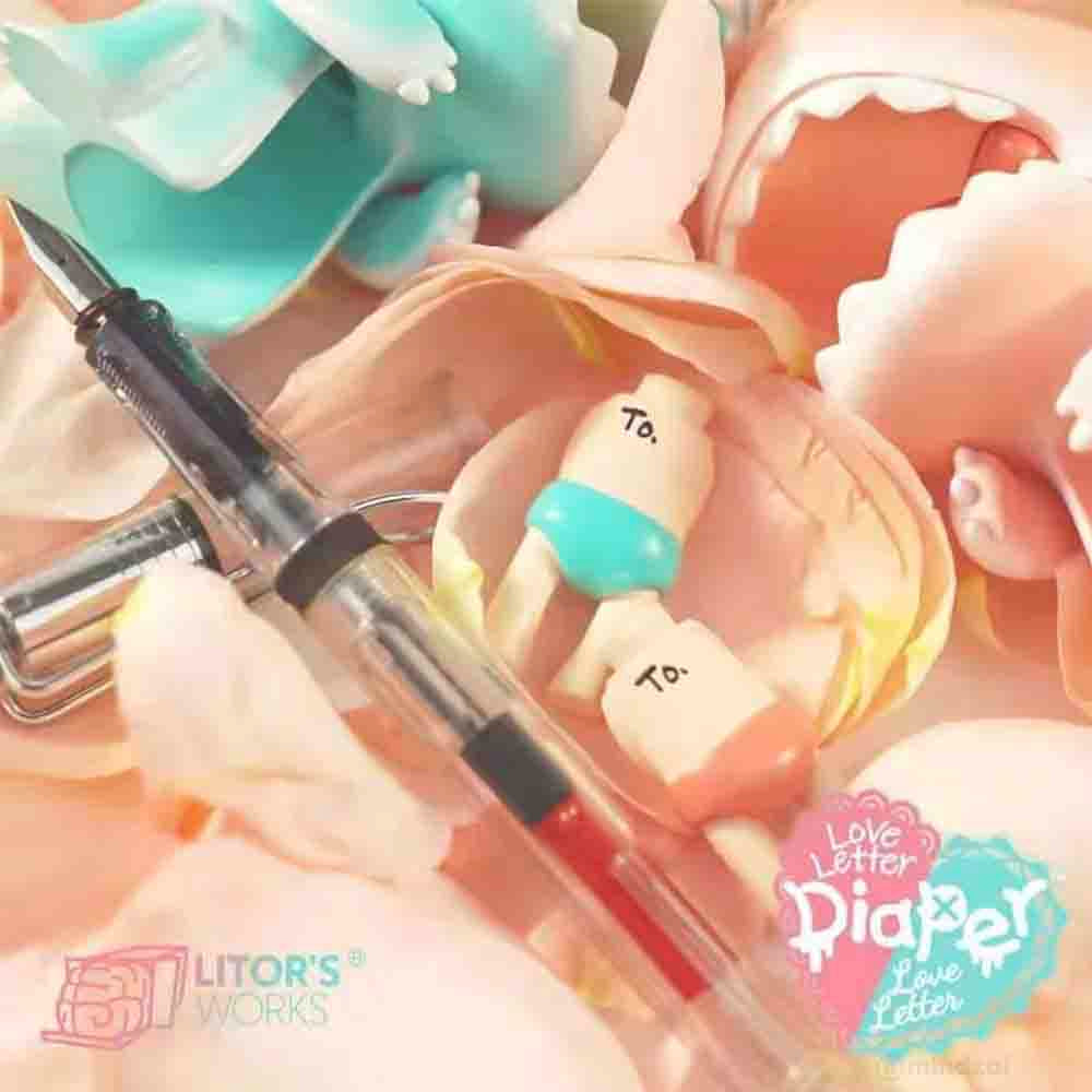 Umasou! Diaper Love Letter (Baby Blue Ver.) Art Toy Figure by Litor's Work