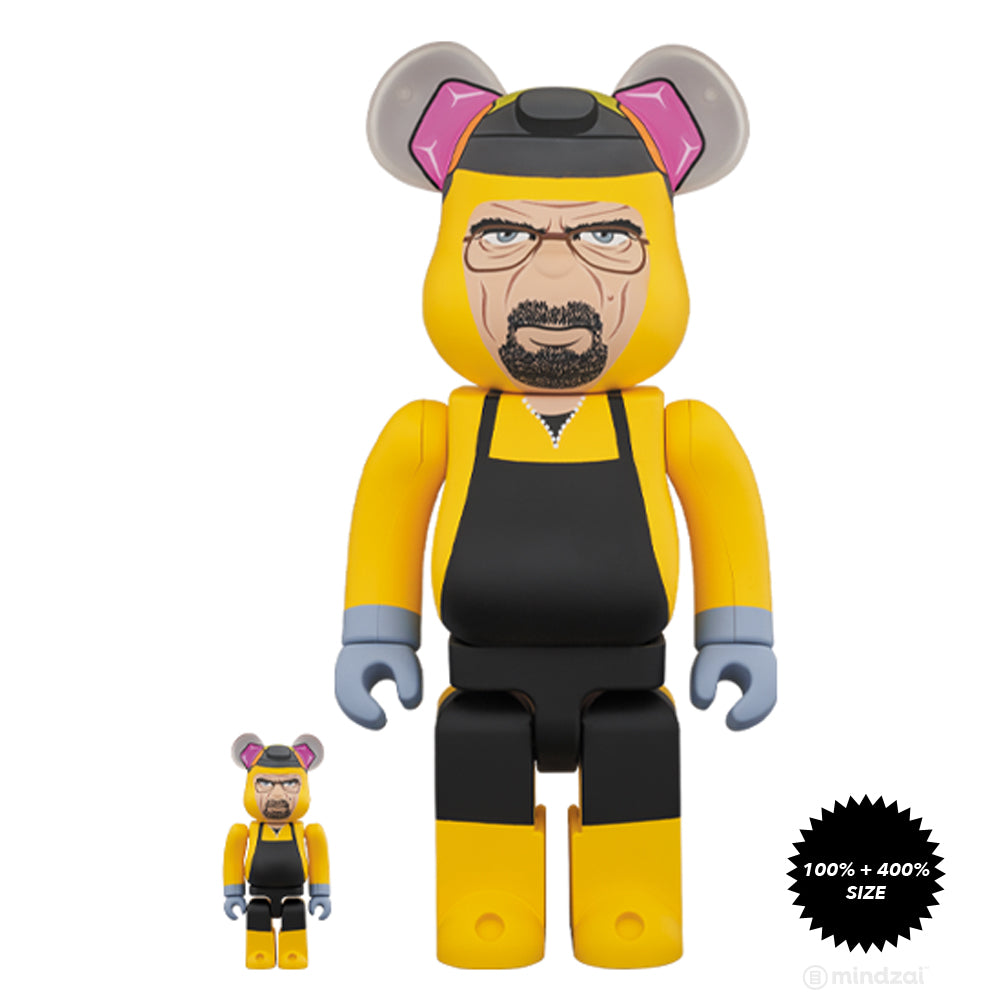 Breaking Bad Walter White (Chemical Protective Clothing Ver.) 100% + 400% Bearbrick Set by Medicom Toy