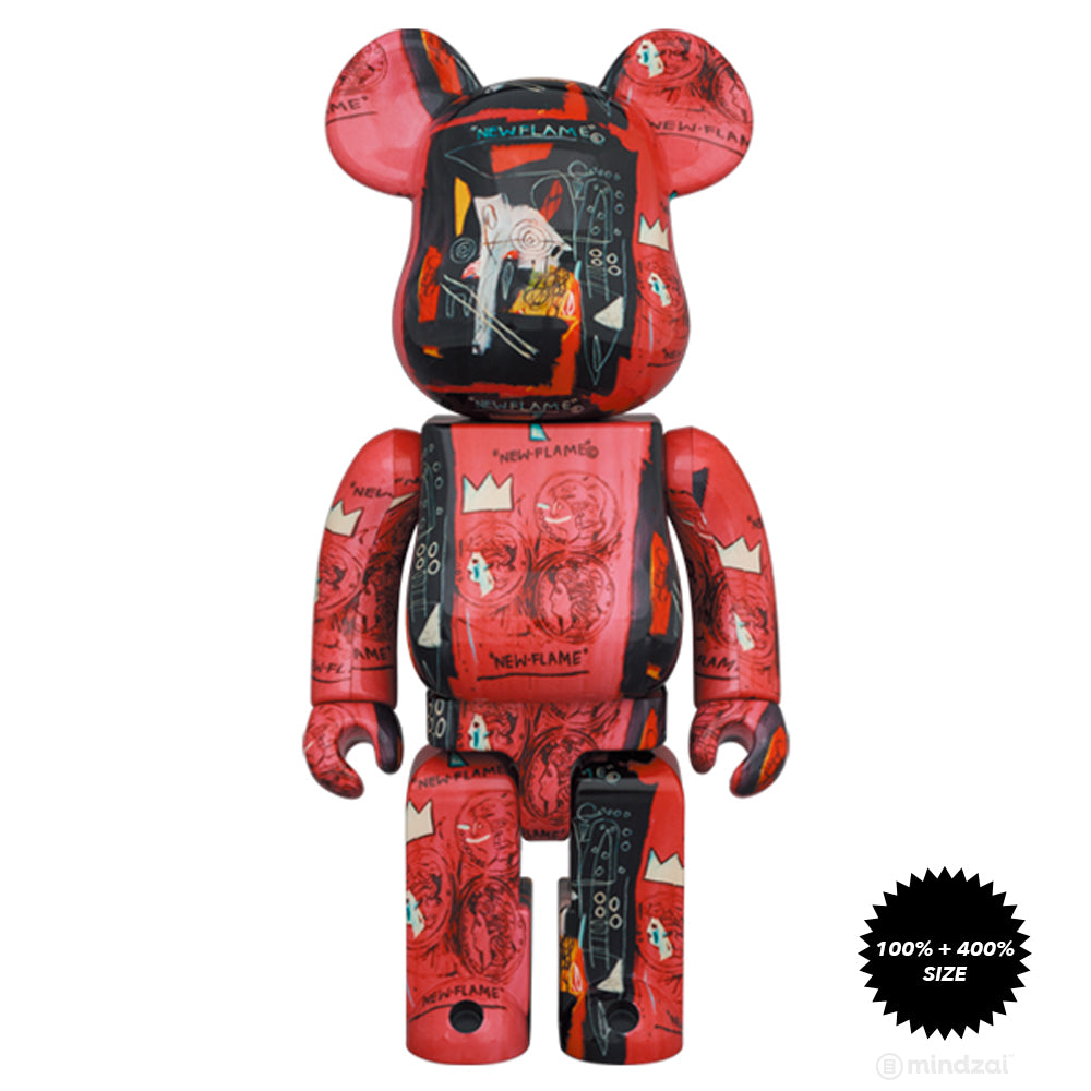 Andy Warhol x Jean-Michel Basquiat #1 100% + 400% Bearbrick Set by Medicom Toy