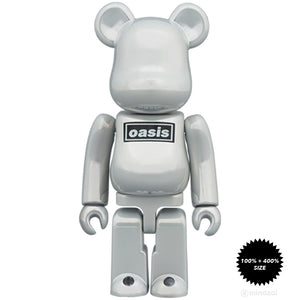 Oasis White Chrome 100% + 400% Bearbrick by Medicom Toy - Mindzai