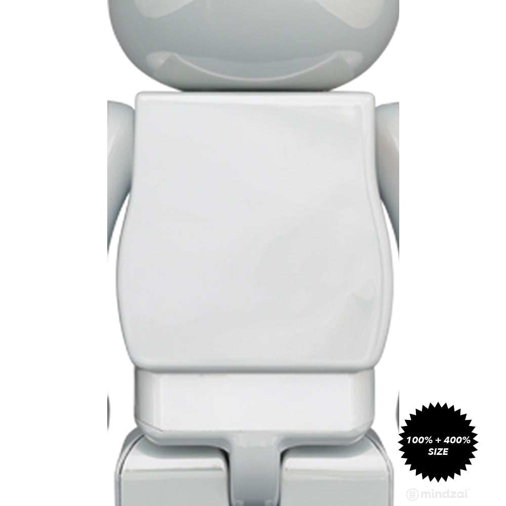 Oasis White Chrome 100% + 400% Bearbrick by Medicom Toy - Mindzai