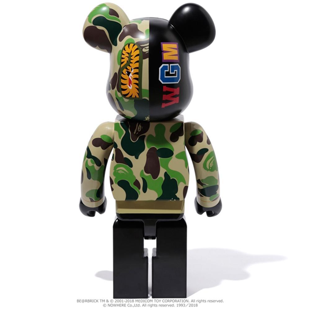 Bape Camo Shark GREEN WGM 1000% Bearbrick by Medicom Toy (Pre-owned)